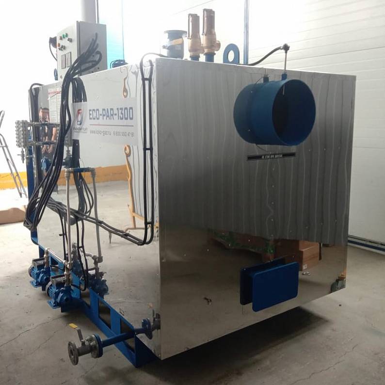Промышленный паровой котёл ECO-PAR 1300 для предприятия в Адыгее по производству молока и молочной продукции